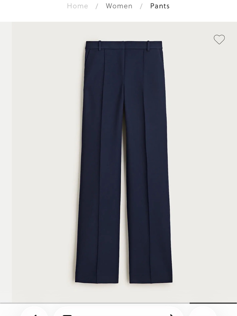 J crew Natalia navy straight leg trouser